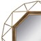 Decorative Antique Gold 28.3" Geometric Metal Wire Frame Hanging Wall Mirror with Mounting Brackets, Modern Decor for the Living Room, Bedroom, Bathroom, Hallway, and Entryway